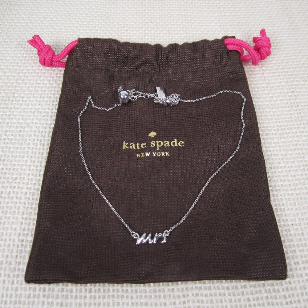 Kate Spade Silver "Say Yes" Mrs. Necklace
